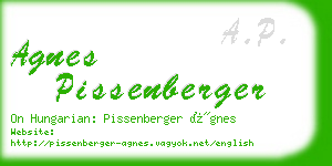 agnes pissenberger business card